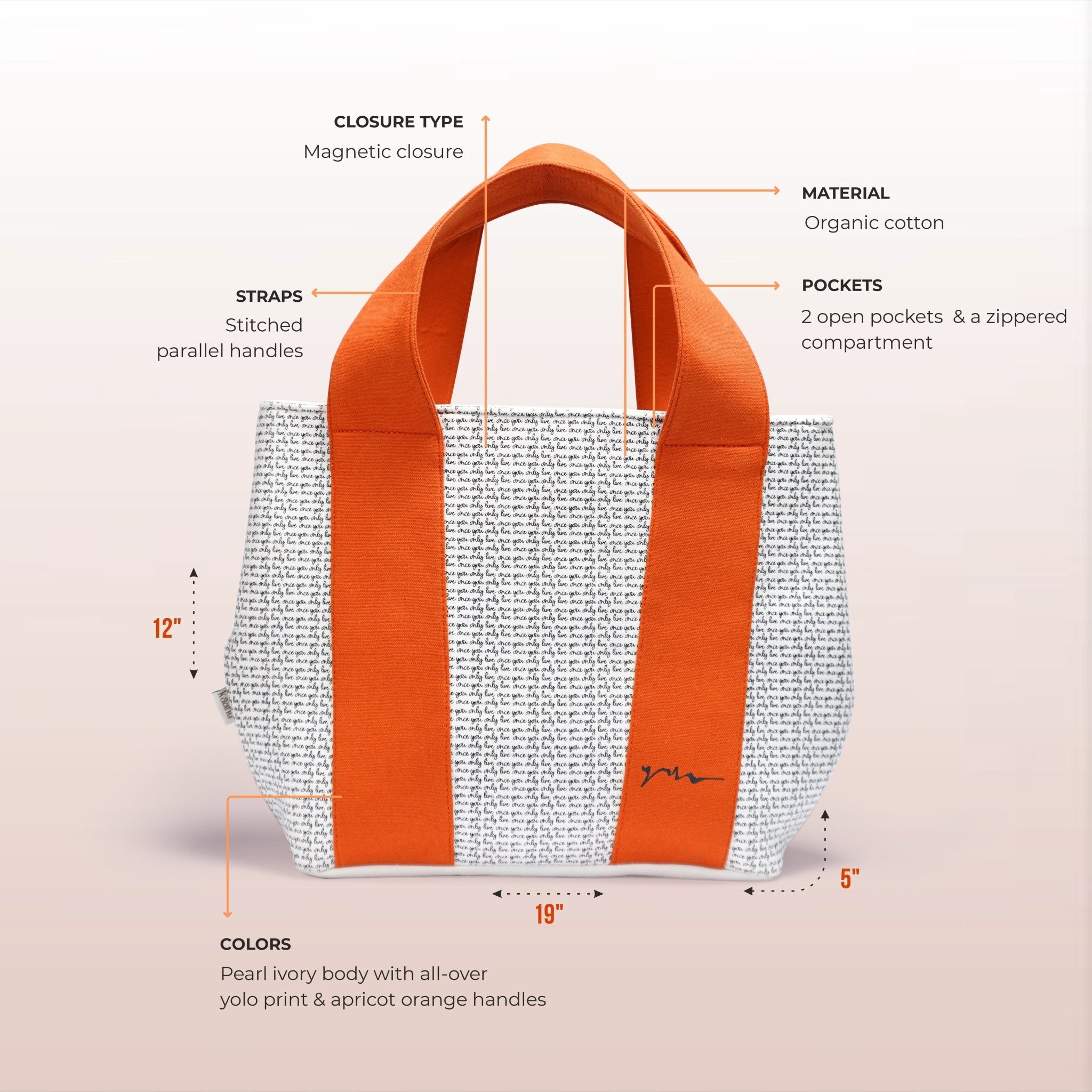 Pep in Your Step Shopper Bag - Kaahu
PDP label: DIMENSIONS
