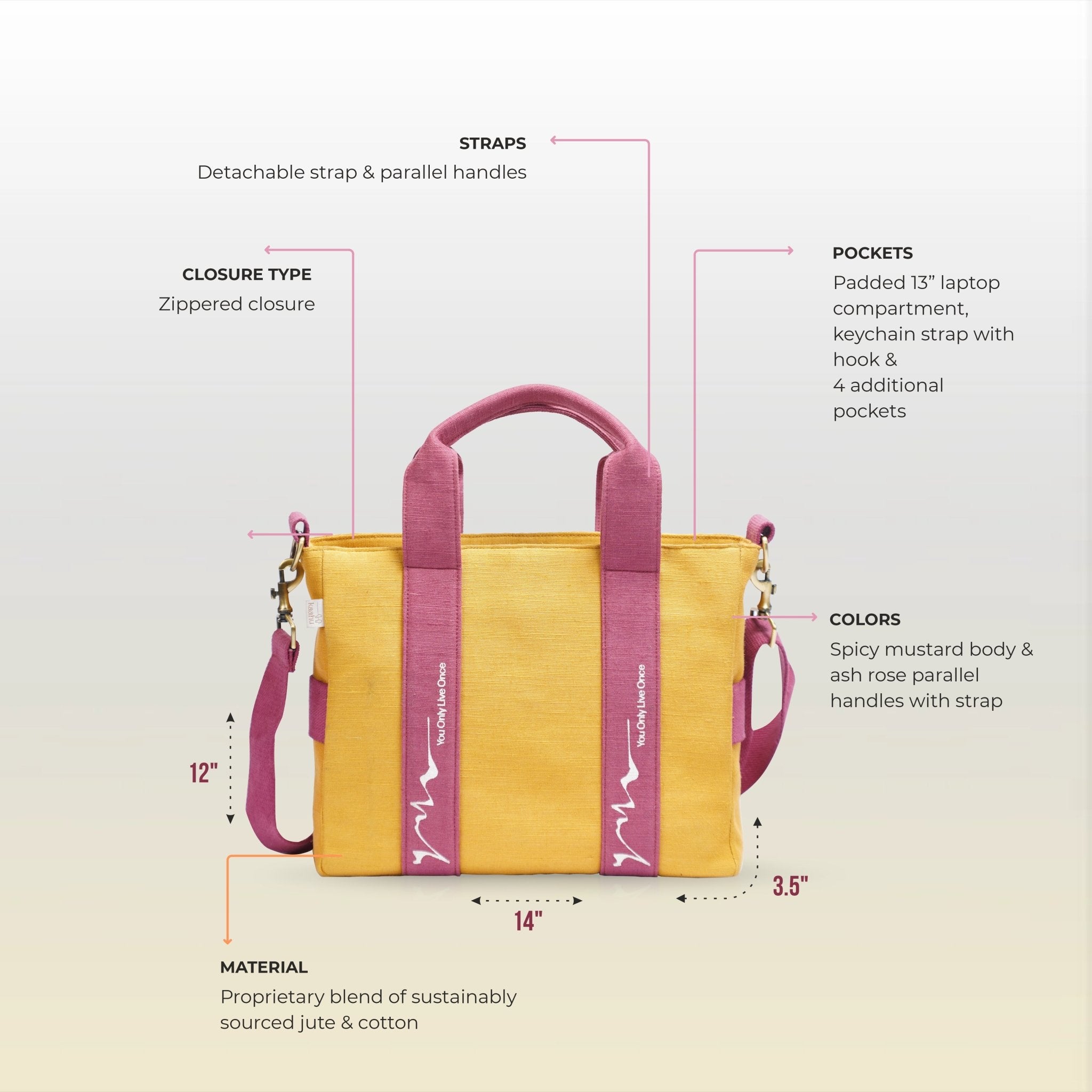 Golden Pulse Messenger Bag - Kaahu
PDP label: DIMENSIONS