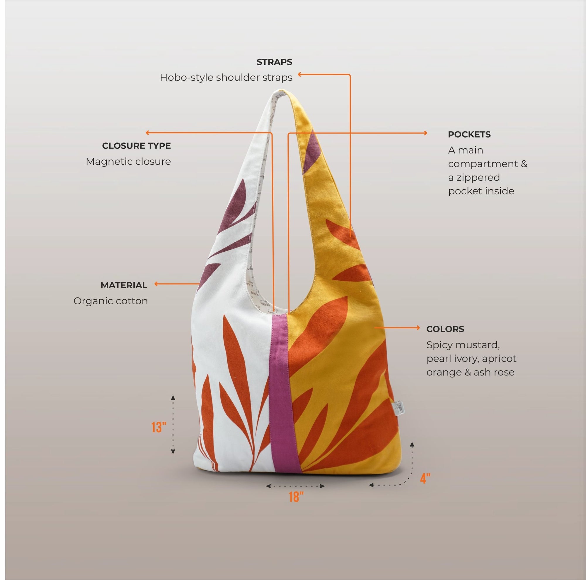 Leaf & Light Hobo - Kaahu
PDP label: DIMENSIONS