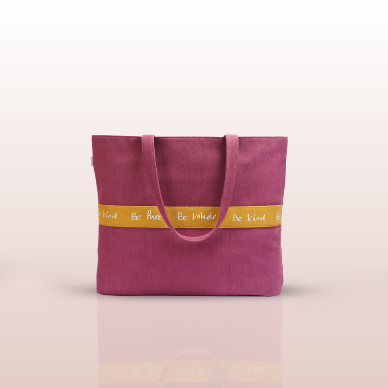 Sustainable Jute Pink Purely Rose Tote | Kaahu