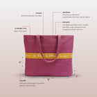 Purely Rose Tote - Kaahu
PDP label: DIMENSIONS