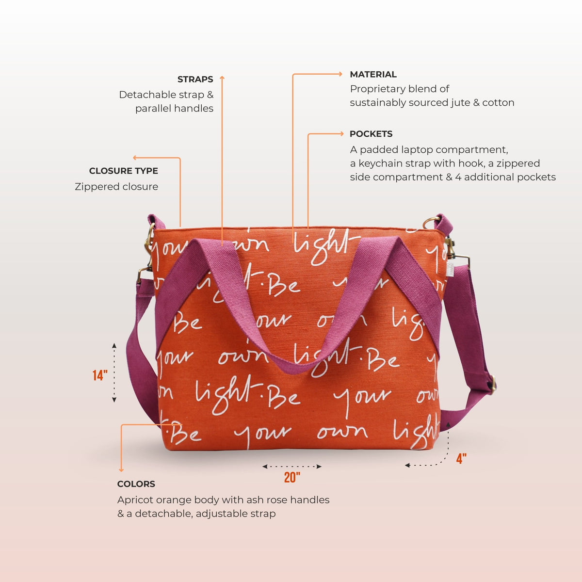 Radiant Voyage Messenger Bag - Kaahu
PDP label: DIMENSIONS